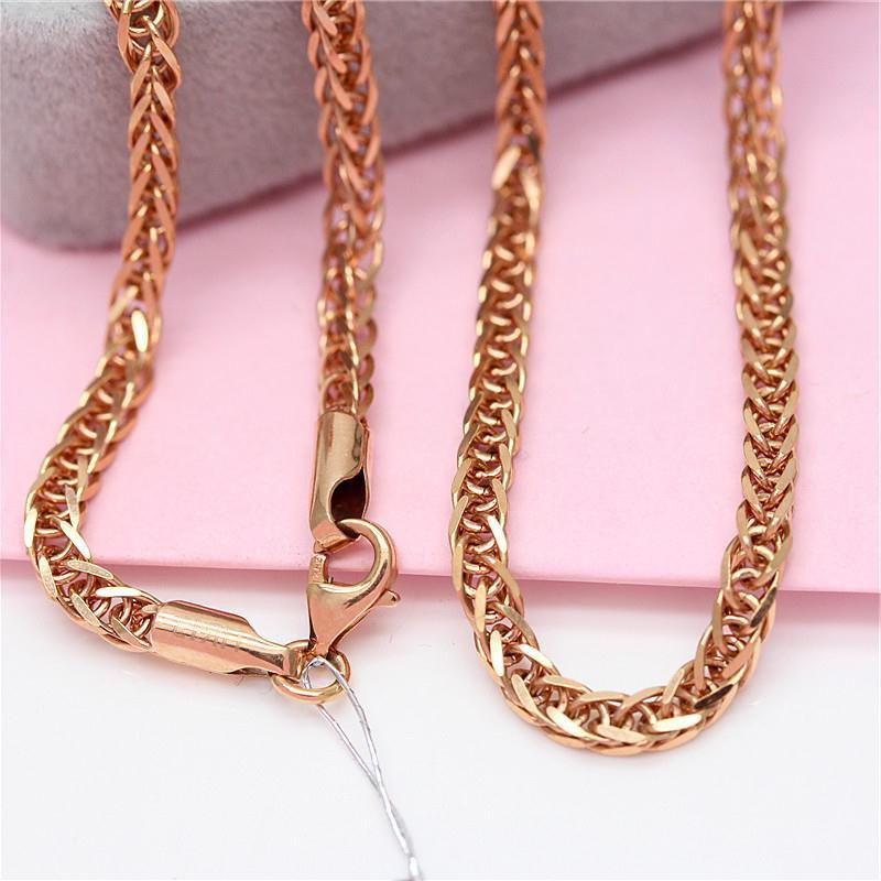Exquisite Russian Purple Gold Solid Thick Chopin Chain, Exquisite Versatile Fashion Strong Rose Gold Plated Collarbone Chain
