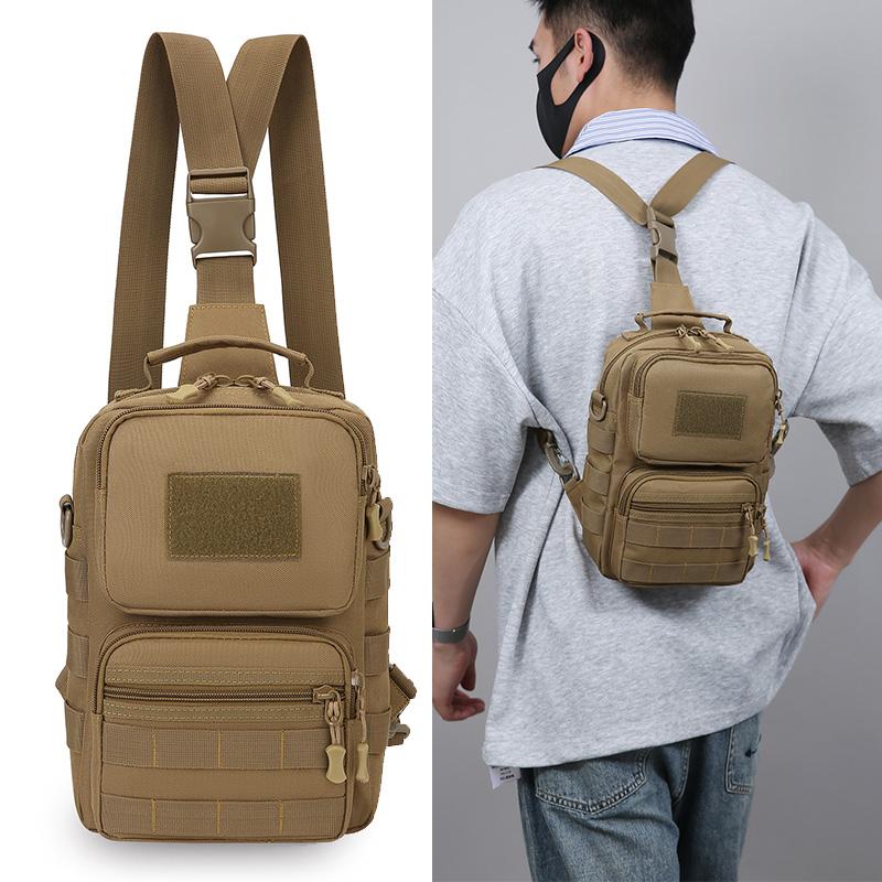 Herren Taktische Camouflage Schultertasche - Mehrfachtaschen Brusttasche Konvertiert zu Umhängetasche/Rucksack (Langlebiges Wander-Essential)
