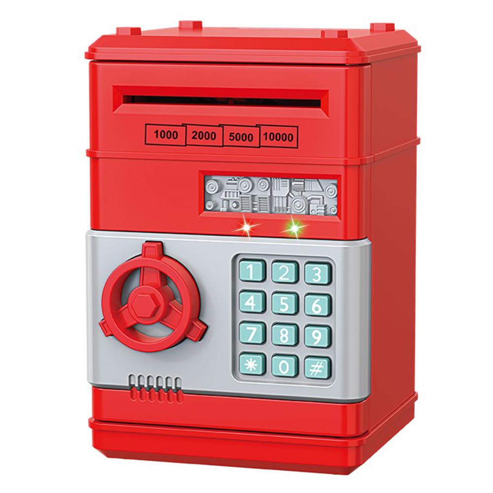 

7901 Kids Cartoon Electronic ATM Password Piggy Bank Cash Coin Can Auto Scroll Paper Money Saving Box Gift A