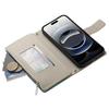 For iPhone 16 Pro Max Case Zipper Pocket Wallet Color Splicing Leather Flip Phone Cover with Straps