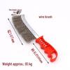 Steel Wire Knife Brush with Copper-Plated Finish, Rust Removal, Seam Cleaning, Plastic Handle