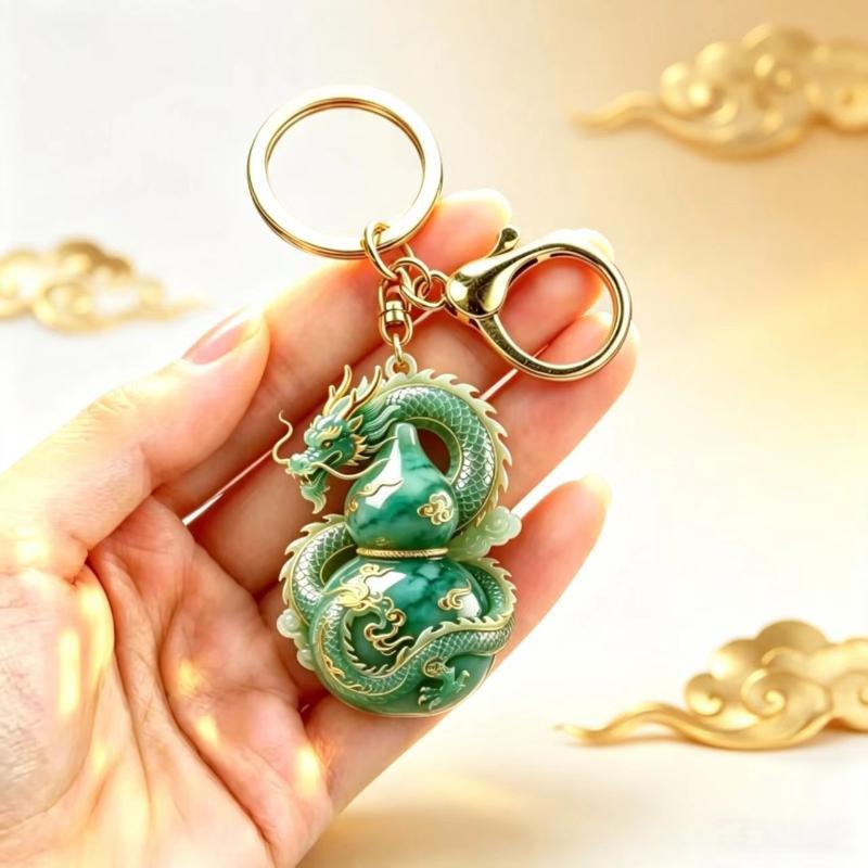 Enamel Luxury Keychain High-End Metal Pendant Bag Charm Blessing Charm