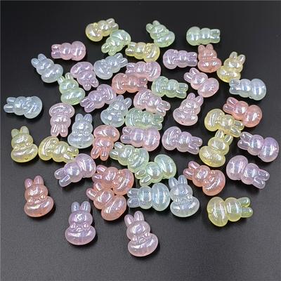 Vertikales Loch Feiner Glitzer UV Imitation Jade Farbe Armband Halskette Zubehör 5 Stück Handgefertigte Materialien Kürbis Hase Lose Perlen DIY