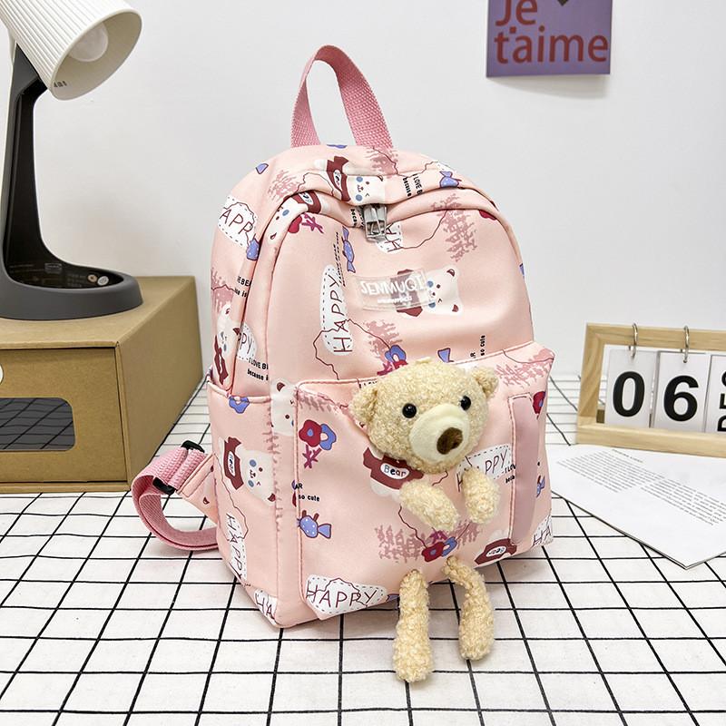 Adorable Bear Plush Backpack For Kids Lightweight Breathable Durable School Bag