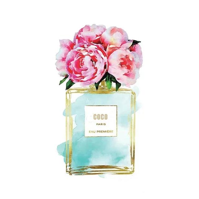 Modern Fashion Aesthetics Wall Art Paris Luxury Perfume Bottle HD Oil On Canvas Poster Print Home Bedroom Decoration Gift