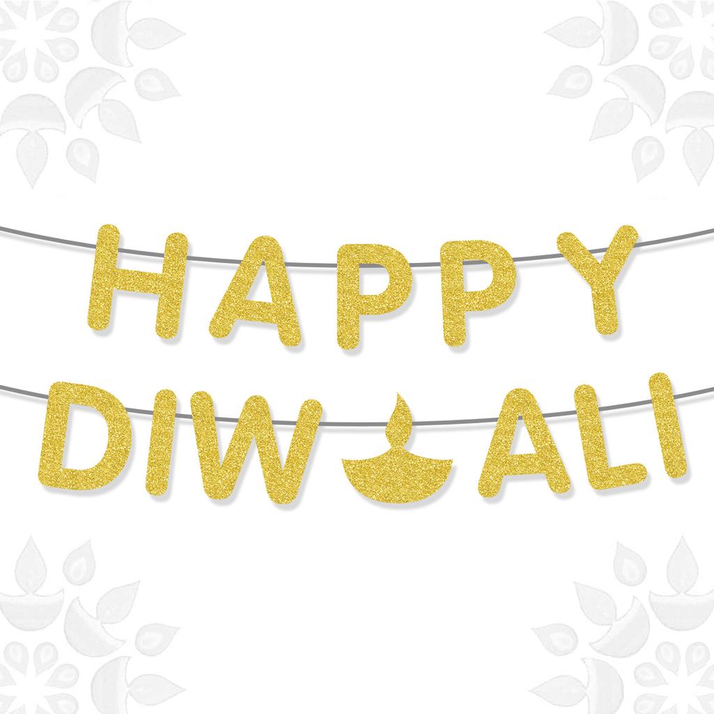 Indian Diwali Party Party Decoration Banner Happy Diwali Alphabet Flag