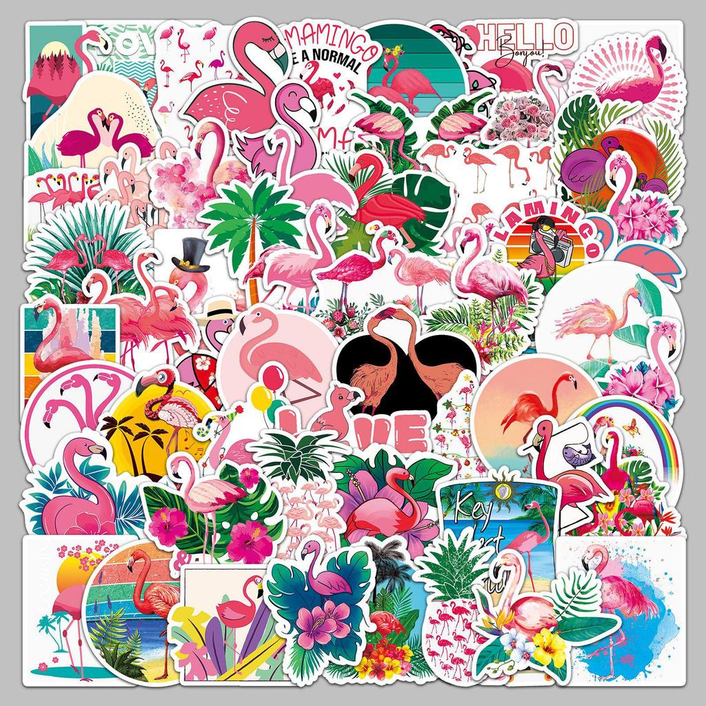 Flamingo & Animal Waterproof Graffiti Stickers: 100-Pack for Suitcase, Scooter, Computer, Tablet