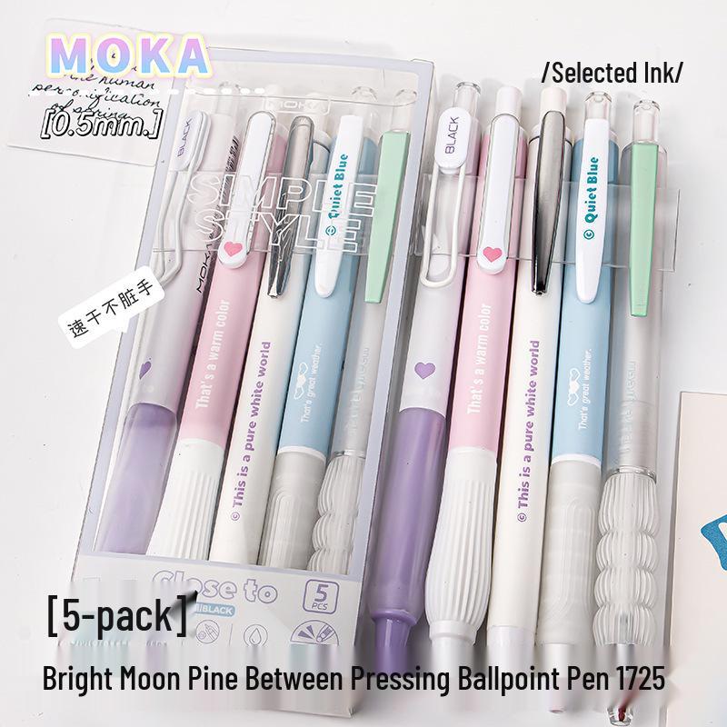 

Набор ручек для экзаменов высокого качества с плавным нажатием кнопки, с двойным шариком, быстросохнущие, 0,5 мм, черные 0.5mm