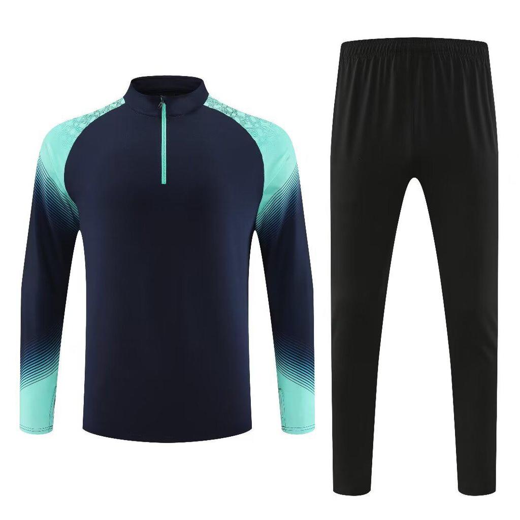 Unisex Autumn-Winter Football Training Half-Zip Jacket & Jersey Set
