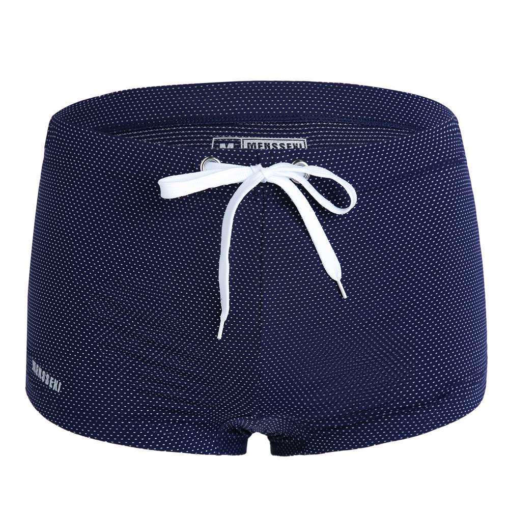 Men's Low-Waist Waterproof Swim Trunks - Drawstring Nylon Square Leg Design for European and American Markets