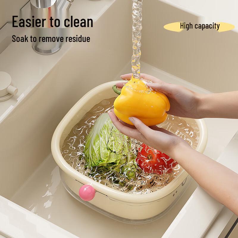 Cartoon Double-Layer Draining Basket & Fruit Plate
