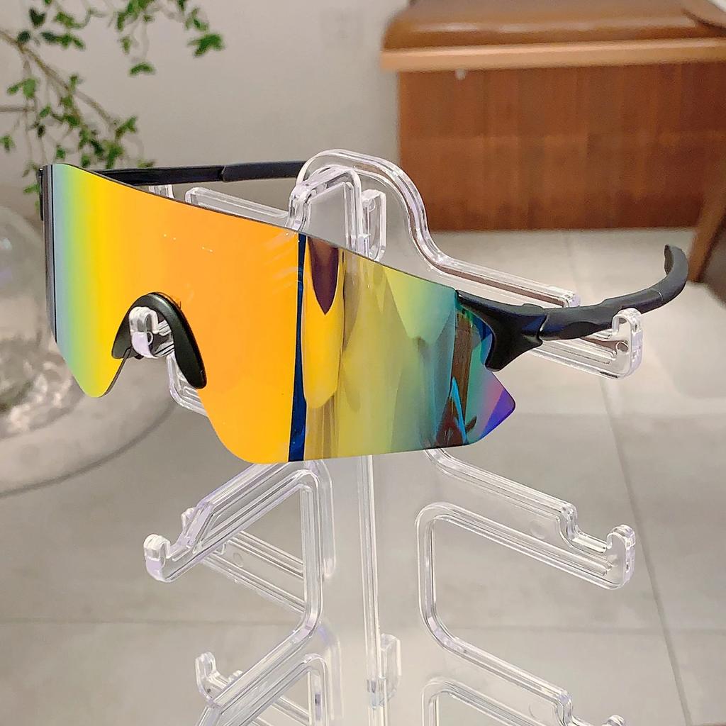 Outdoor Sports Sunglasses Men Oversized Mirror Riding Goggles Trendy Cycling Shades for Women and Men UV Protection