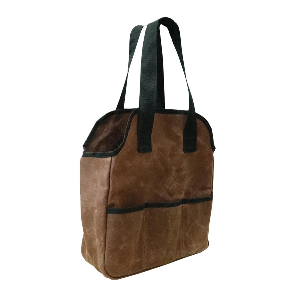 Waxed Canvas Garden Tool Bag Waterproof Large Capacity Heavy-Duty Tote Bag Multi-pocket Garden Tool Bag Organizer