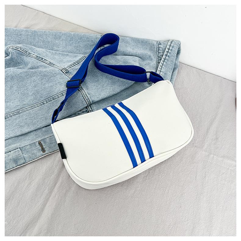 New Fashion Shoulder Bag Casual Oxford Cloth Crossbody Bag Sports Lightweight Striped Small Square Bag Men's and Women's Backpack