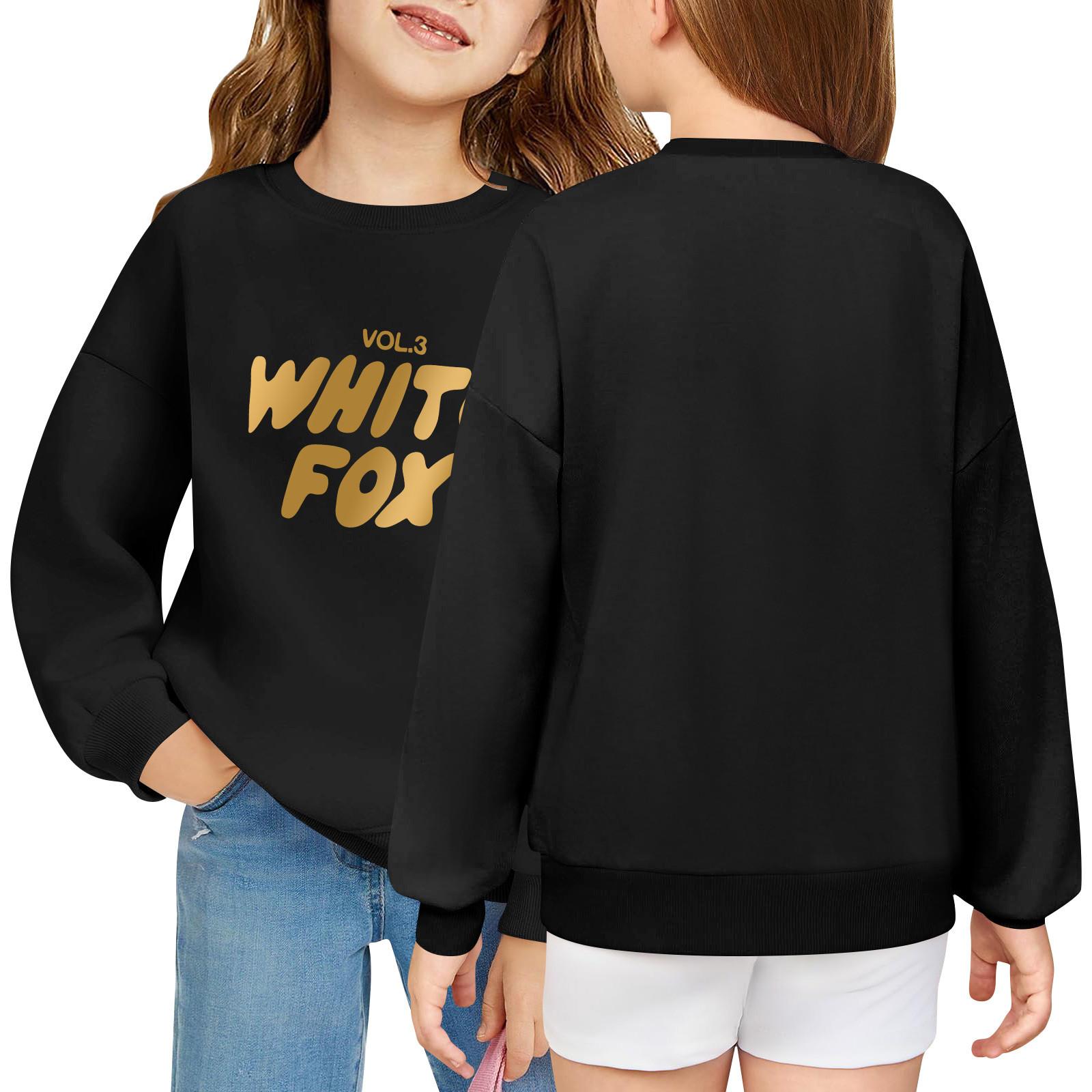

Kids Long Sleeve Loose Pullover Letter Printed Round Neck Sweatshirt 100