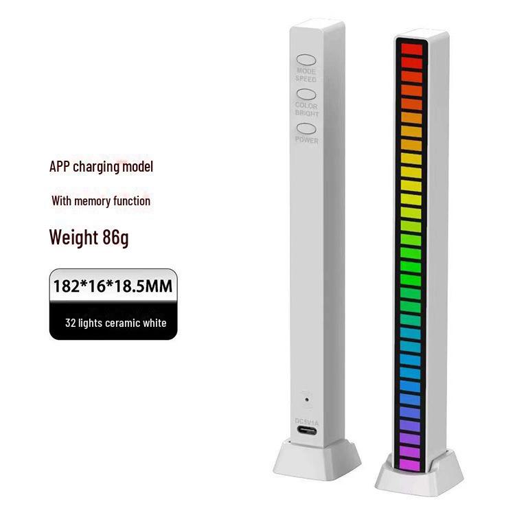 Bluetooth Voice-Controlled RGB Sensor LED Light Bar - Music Rhythm & Atmosphere Light for Desktop or Car.
