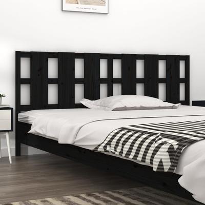 Vidaxl Bed Headboard, Black, 205.5X4X100 Cm, Solid Pine Wood