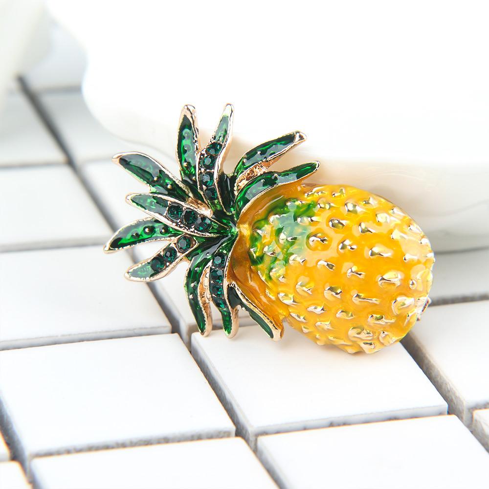 Elegant for Women Pineapple Fruit Shape Lapel Pin Badge Fashion Jewelry Enamel Brooch