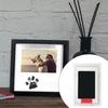 Pet Cat Dog Paw Print & Baby Footprint Wooden Photo Frame Non-Wash Ink Pad Commemorative Keepsake for Baby's First Year
