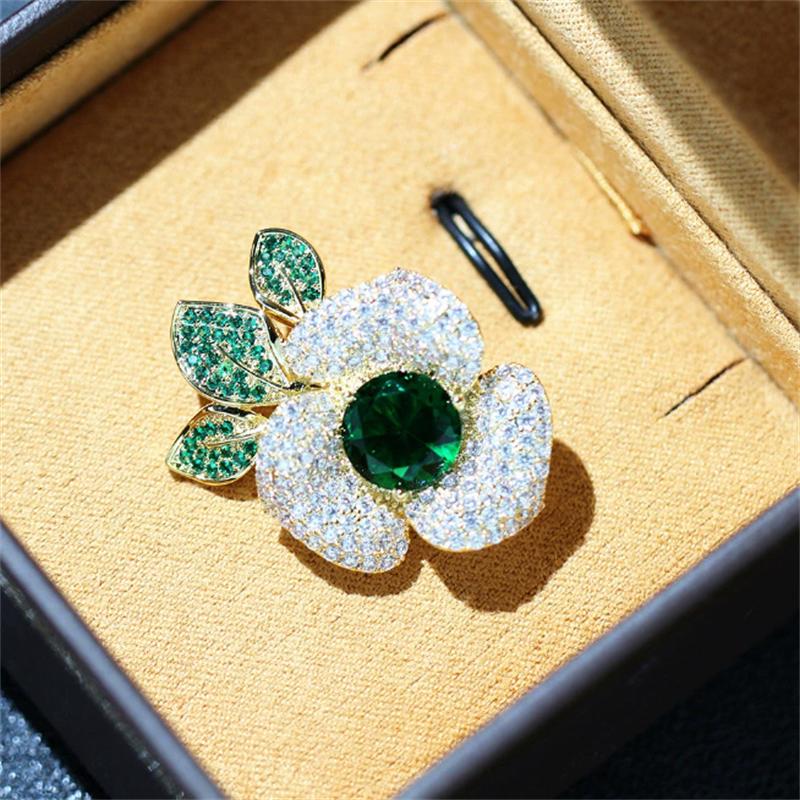 Flower Brooch with Sparkling Rhinestones, Stylish Flower Shape Pin for Women - Great for Personal or Gift Use