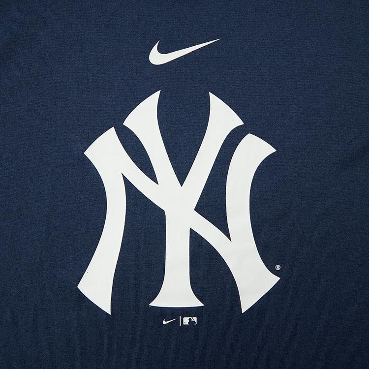 Nike X MLB T-Shirt Collaboration New York Yankees Double Logo Print Classic Crew Neck Short Sleeve American Vintage Kids Tops Navy-Blue 3Z3B7SAG5-NYY