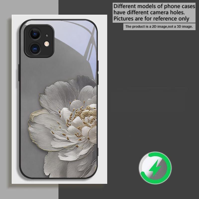 

Цветы с градиентом Для iPhone 17 Pro Max 16E 15 Pro 14 13 Plus 12 mini 11 XR Xs X 7 8 16 Air Для Magsafe Стеклянный чехол для телефона iPhone 13 mini