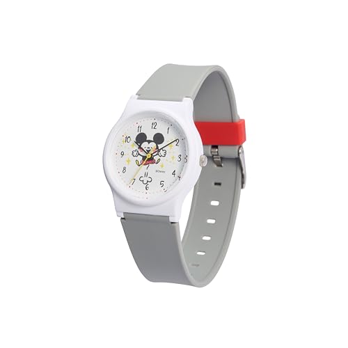 Citizen Q&Q Kanahei Mickey Mouse Analoguhr, 10 ATM wasserdicht, Urethanarmband, V06A-513VK, Mädchen Grau