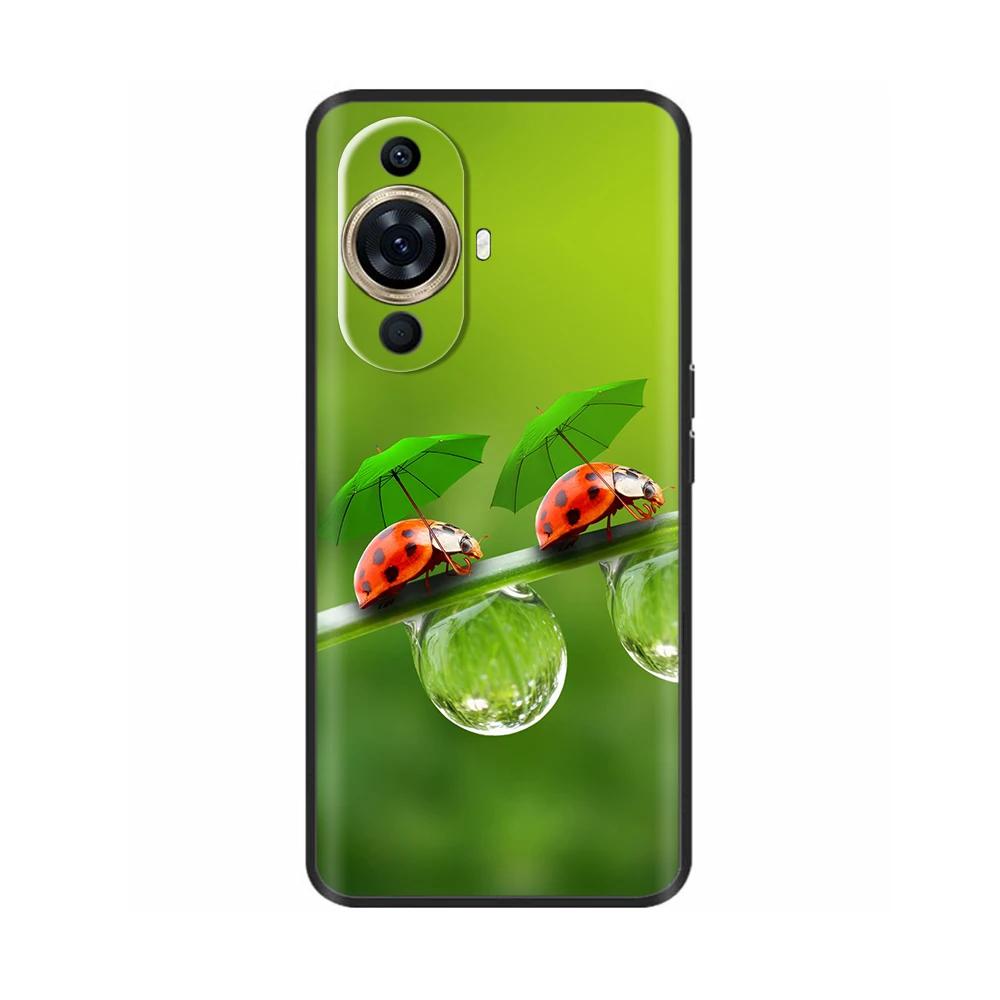 For Huawei Nova 11 Case Cute Heart Flower Painted Cover Silicone Phone Case For Huawei Nova 11i Nova11 Pro Nova 11 Ultra Bumper