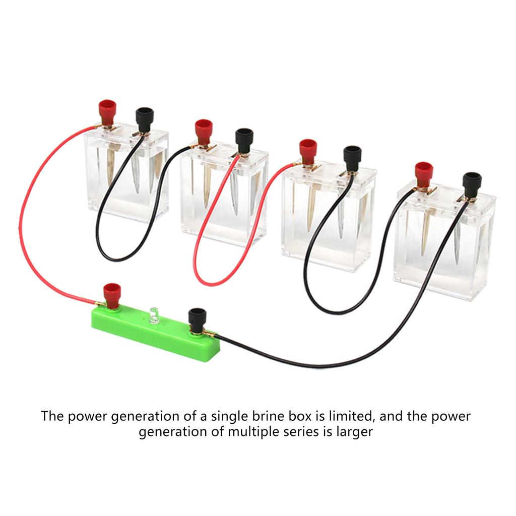 Saltwater Power Generation Experiment Case for Kids and Students Learning Physics and Electricity Principles