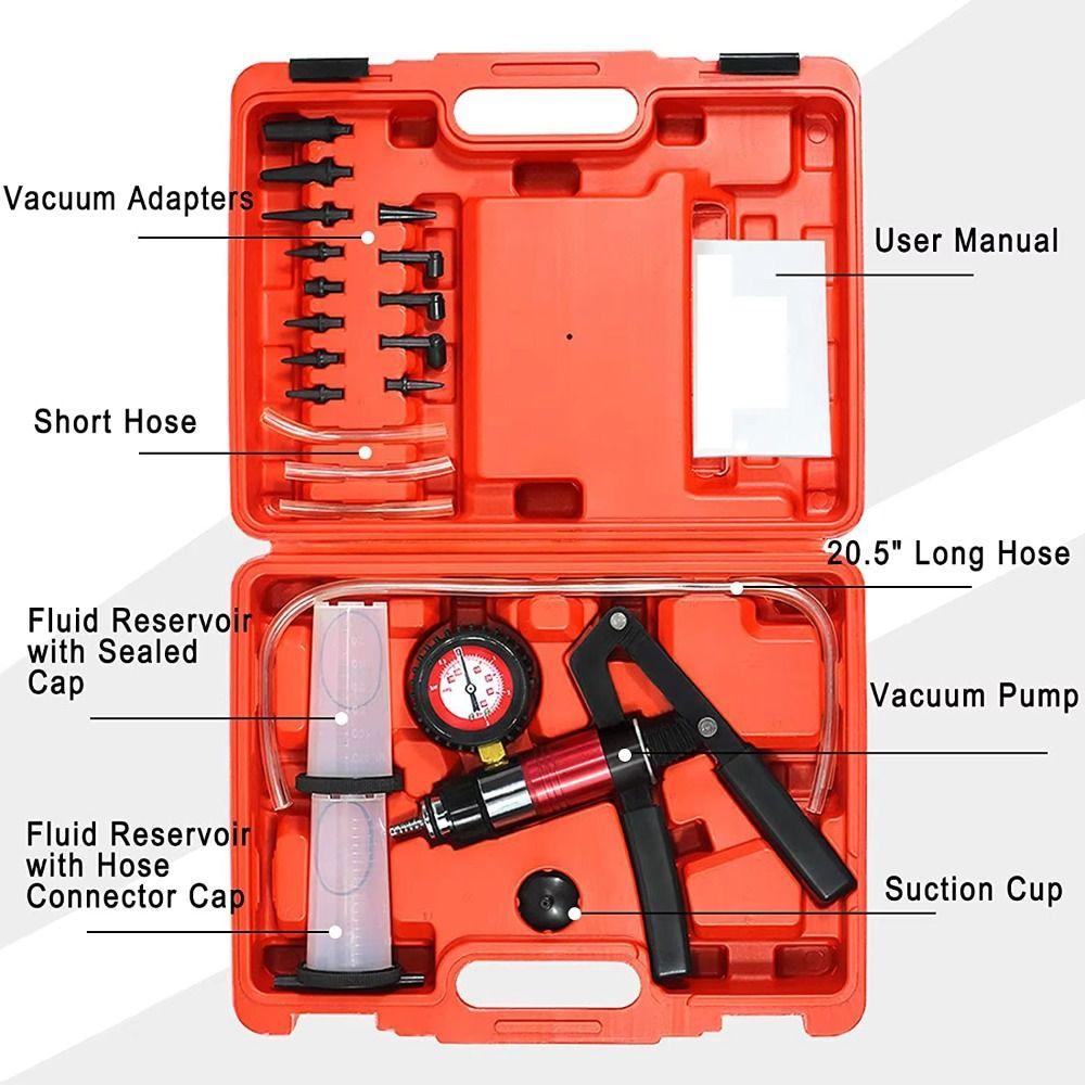 Pistol Pump Design Vacuum Pump Tester Hand Held Clutch Fluid Bleeder  Car Diagnostic