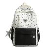 Schoolbag milk huhu cherry blossom powder star color matching backpack vitality junior high school girls class outing lightweight versatile schoolbag
