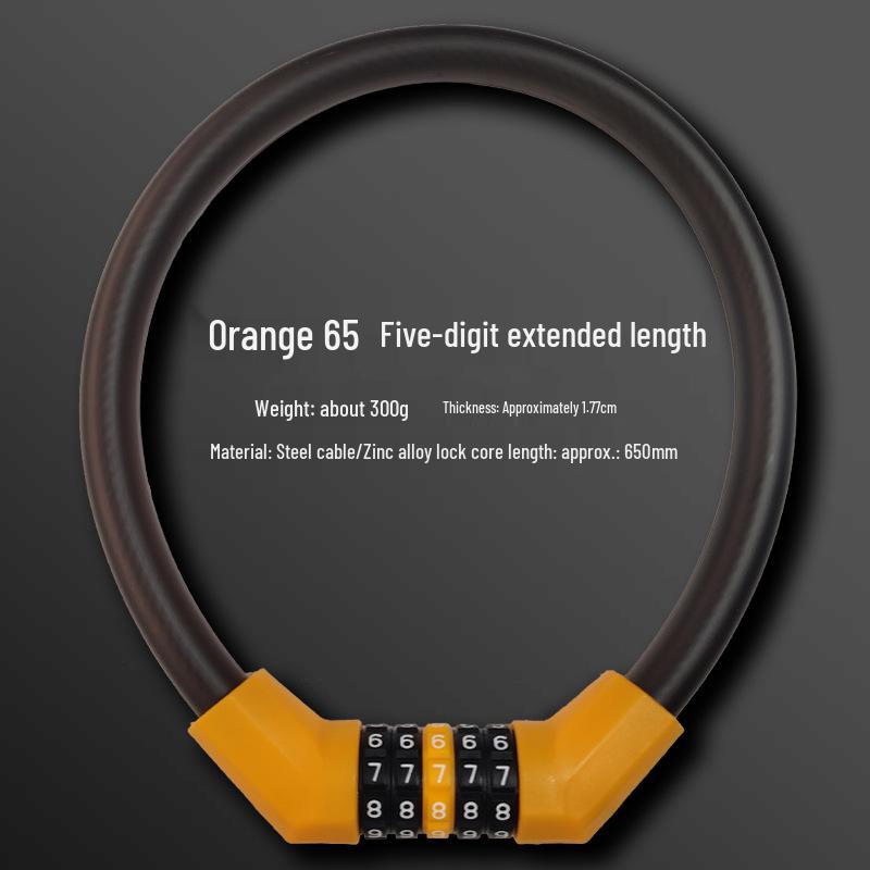 Waterproof Anti-theft Steel Cable Lock for Motorcycles, E-Bikes, and Helmets