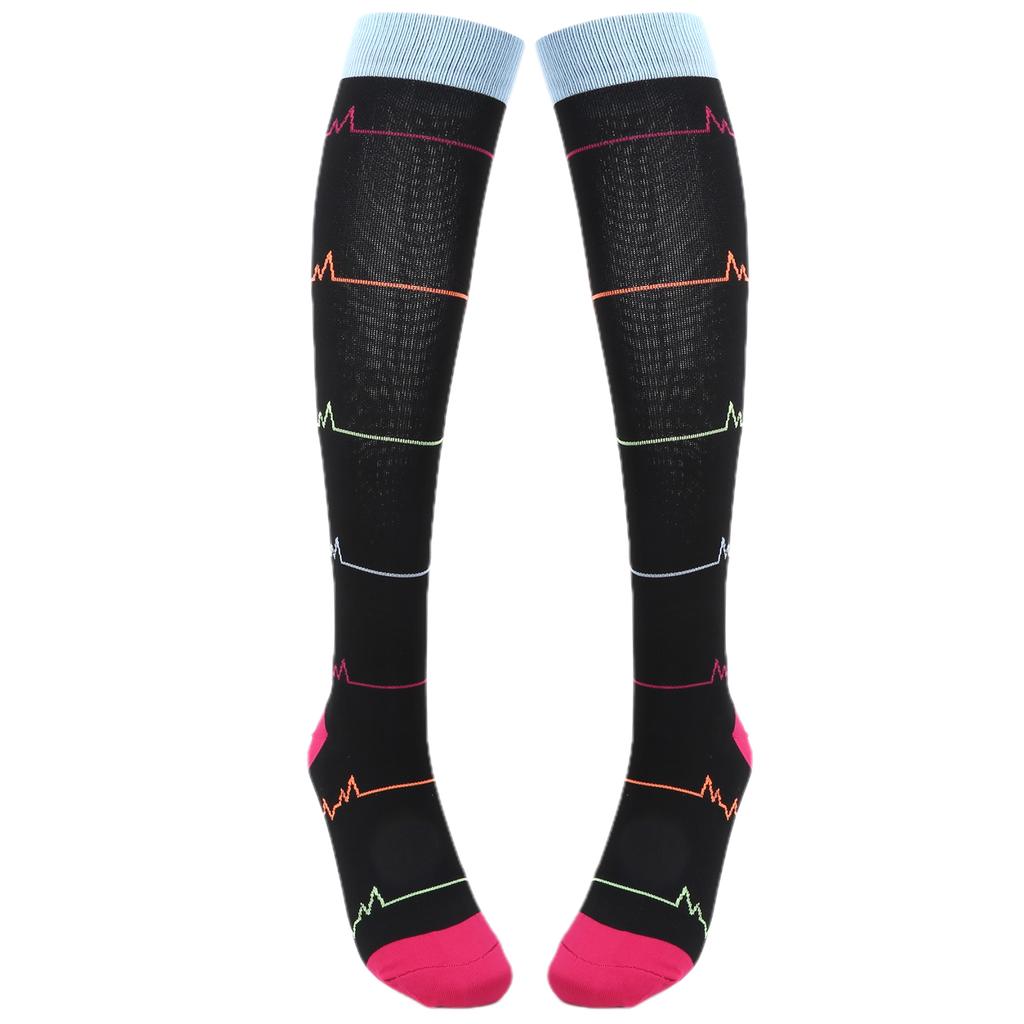 1 Pair Sports Pressure Stockings Elastic Calf Care for Running and Riding Mountaineering S M Black Flash