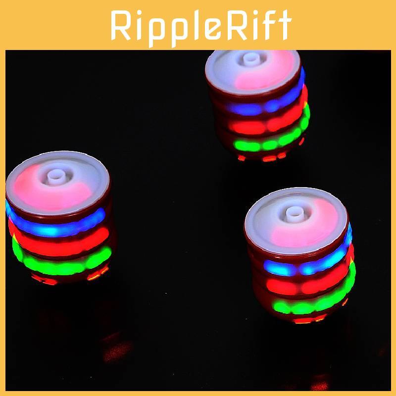 Colorful Flashing Musical Plastic Spinning Top Set With Battery-powered Lights