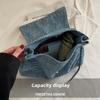 Große Kapazität Denim Umhängetasche für Damen Frühling Modisch und Vielseitig Schultertasche Leichte Einkaufs- und Pendeltasche
