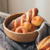Large Capacity Round Rattan Storage Tray Plastic Bread Fruit Storage Tray  Living Room