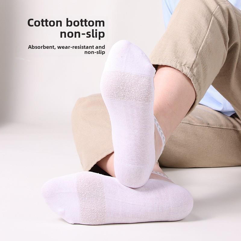 5 Paar Frühlings- und Sommer Herren Seidensocken Unsichtbare Socken Atmungsaktiv Einfache Seidensocken Herren Schweißabsorption Bootssocken Socken