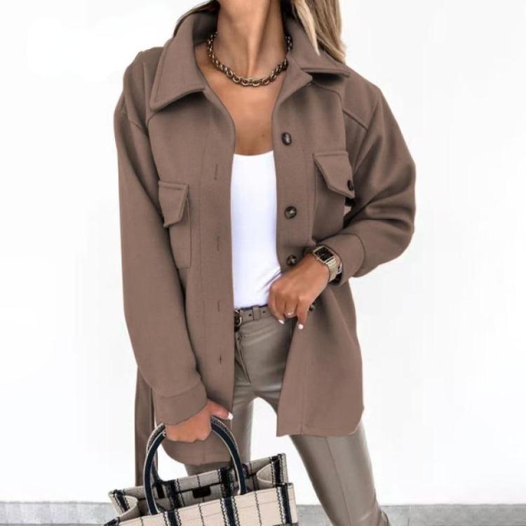 Fashion Women Office Lapel Jacket Long Sleeve Top Coat Casual Business Shirt Jackets Autumn Winter