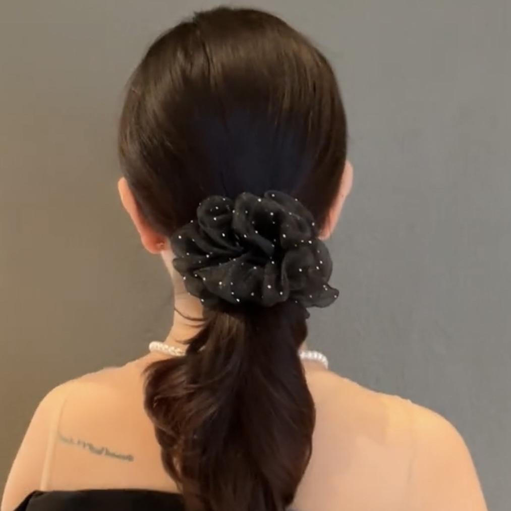 Bandeau Rétro Coréen en Maille Noire: Élégant, Simple, Couleur Pure, Accessoire Français d'Inspiration Féerique