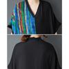 DIMANAF Women Summer New 2025 Plus Size Dress Casual V-Neck Loose Stripe Long Dress Vintage Dress Maxi