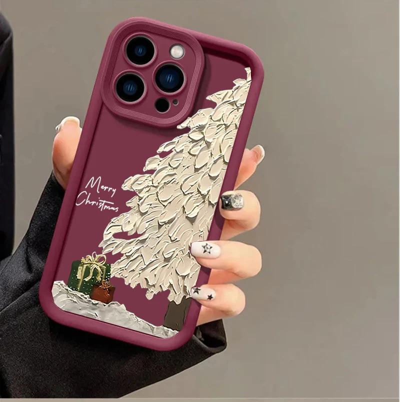 Christmas Tree Pattern Phone Case For Samsung Galaxy A35 A14 A34 A24 A05 A05S A52 A32 A53 A33 S21 S20 FE S22 Plus Note 20 Ultra