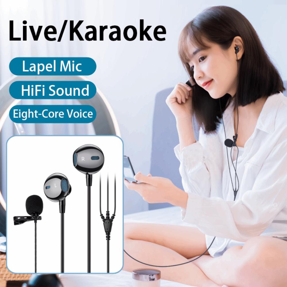 with Lavalier Mic Wired Earphone 3.5mm/TypeC Wired Headset Earpiece Earphones  Listen To Music