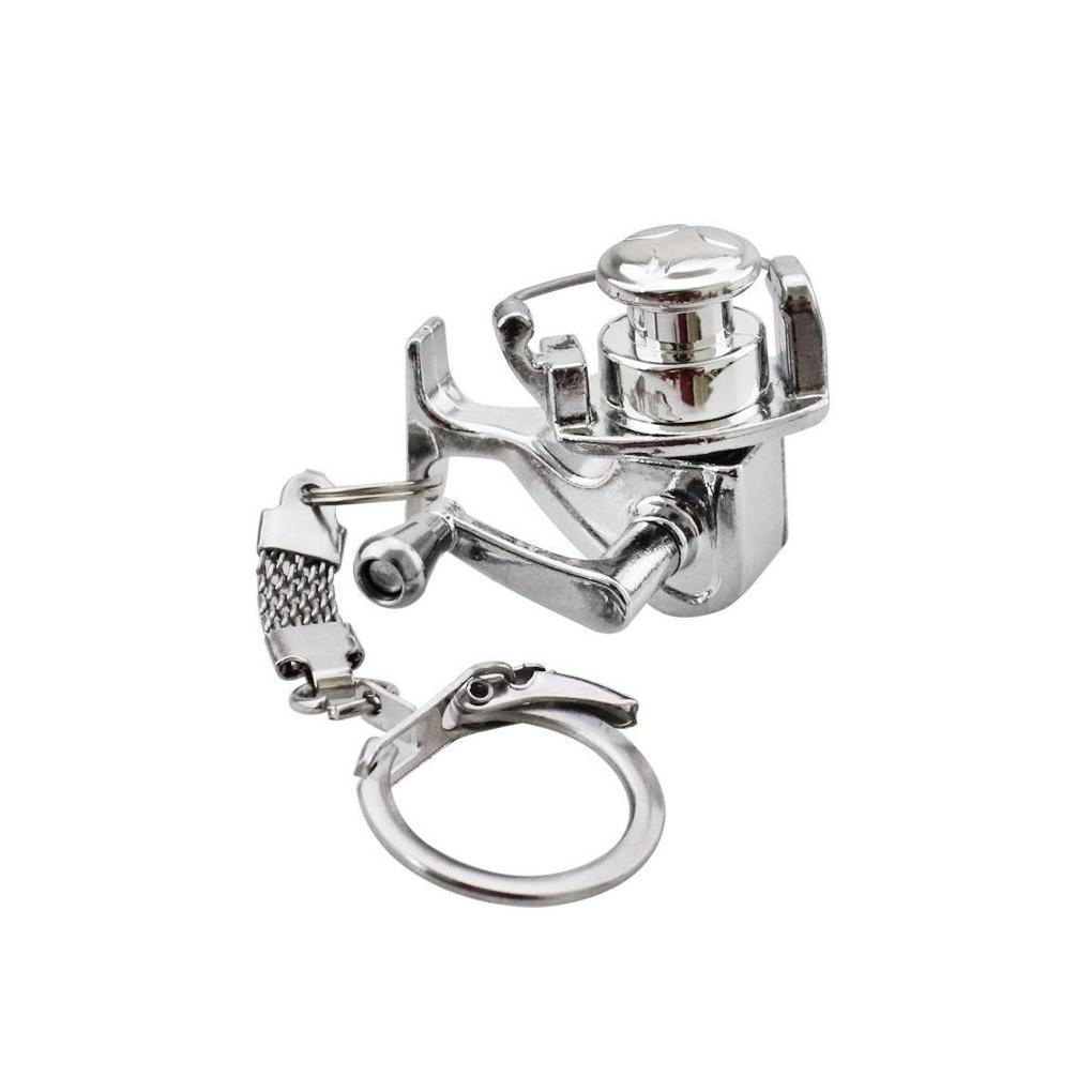 

Aluminium Alloy Fishing Reel Keychain Replacement Fashionable Diecast Shockproof Shakable Glossy Anti-corrosive Pendant Gift