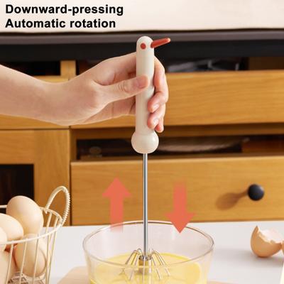 Edelstahl Eierschläger Halbautomatisch Handgedrückt Rotierender Mixer Manueller Mixer Schneebesen Küchenwerkzeug zum Mischen Schlagen Rühren
