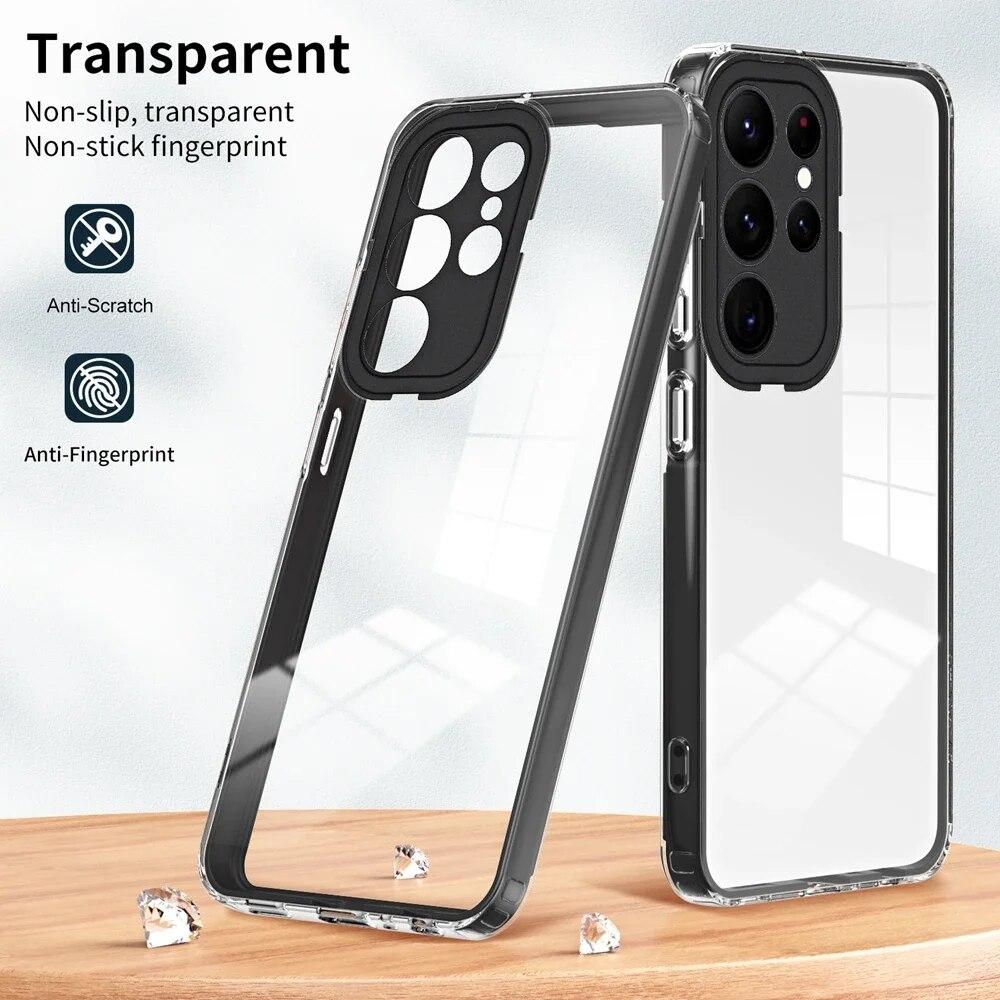 Phone Clear Cover for Samsung Galaxy S24 S23 Ultra A14 A04 A34 A54 A13 A23 A33 A53 A73 A52 A24 A05 A15 A25 Case Protector Bumper