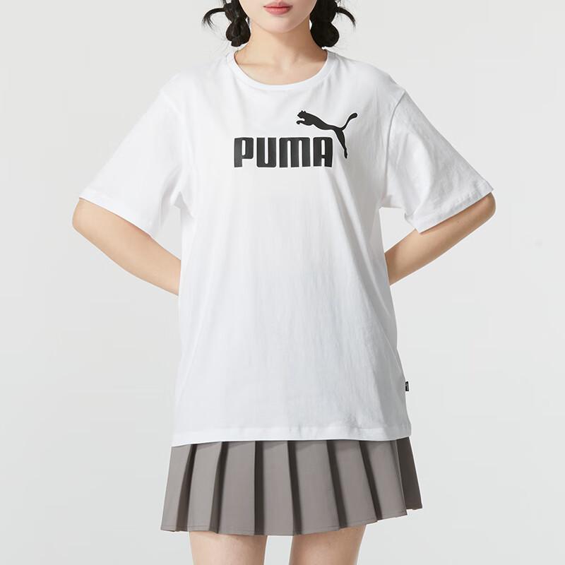 Puma American Vintage Logo Print Casual Breathable Loose Short Sleeve T-Shirt Women Tops White 685646-02