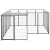 VidaXL Chenil Noir 6,05 m² Acier Enclos pour Chiots Cage Chiens Extérieur 3082205