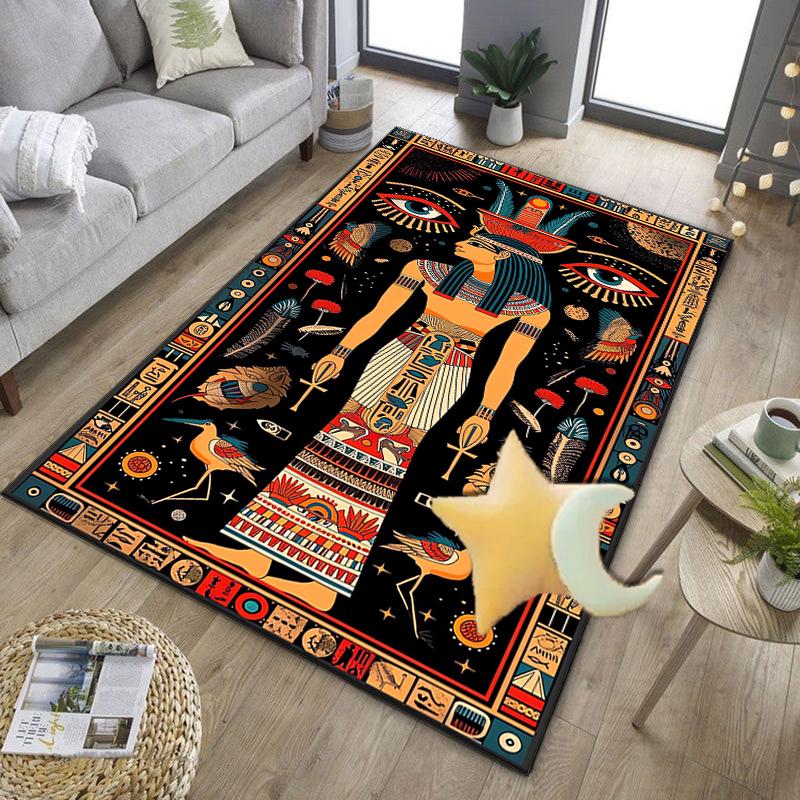 Ancient Egyptian Hieroglyphics Office Rug Chair Mat, Entryway Carpet, Suitable for Front Door, Bedroom, Living Room, Desk, Holiday Gift