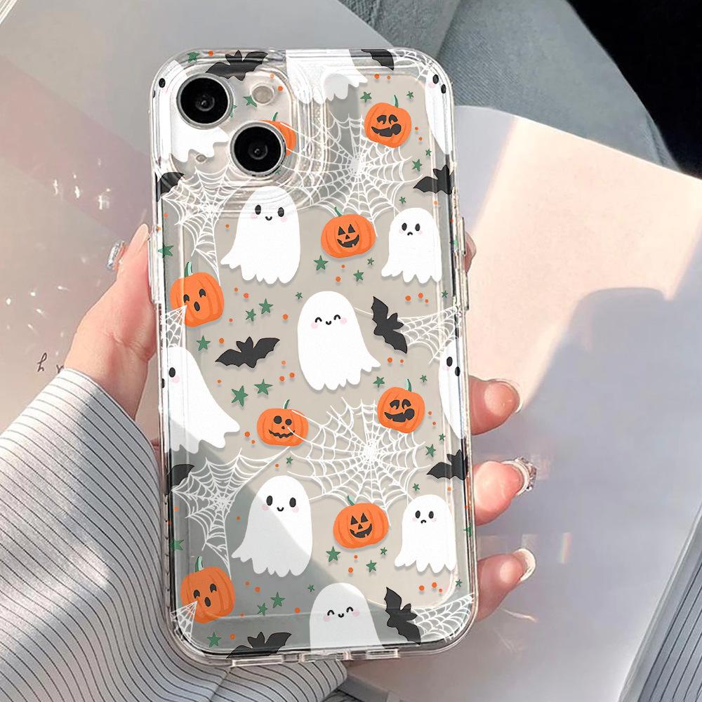 Halloween pumpkin for iPhone17promax space phone soft case 14/13 transparent 15 advanced x anti-drop