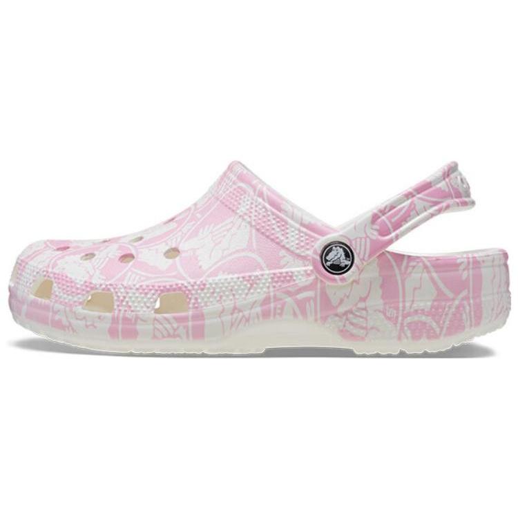 Crocs Classic Duke Print Clogs Pink Tweed Unisex 210003-6WY EU 36-37